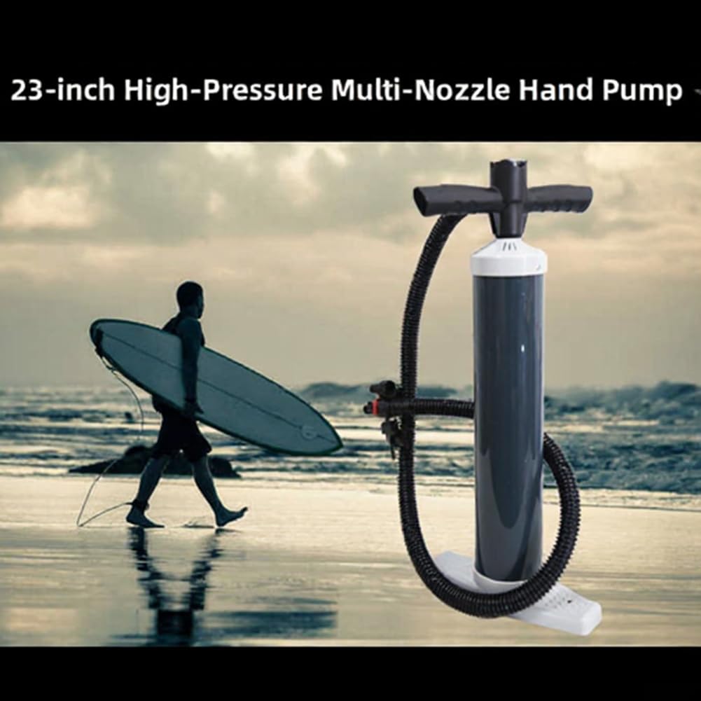 Pompe manuelle haute pression 3000 CC avec manomètre, pompe à air double action 30 PSI pour bateau gonflable, pour kayak, canot en caoutchouc, planche à pagaie, noir