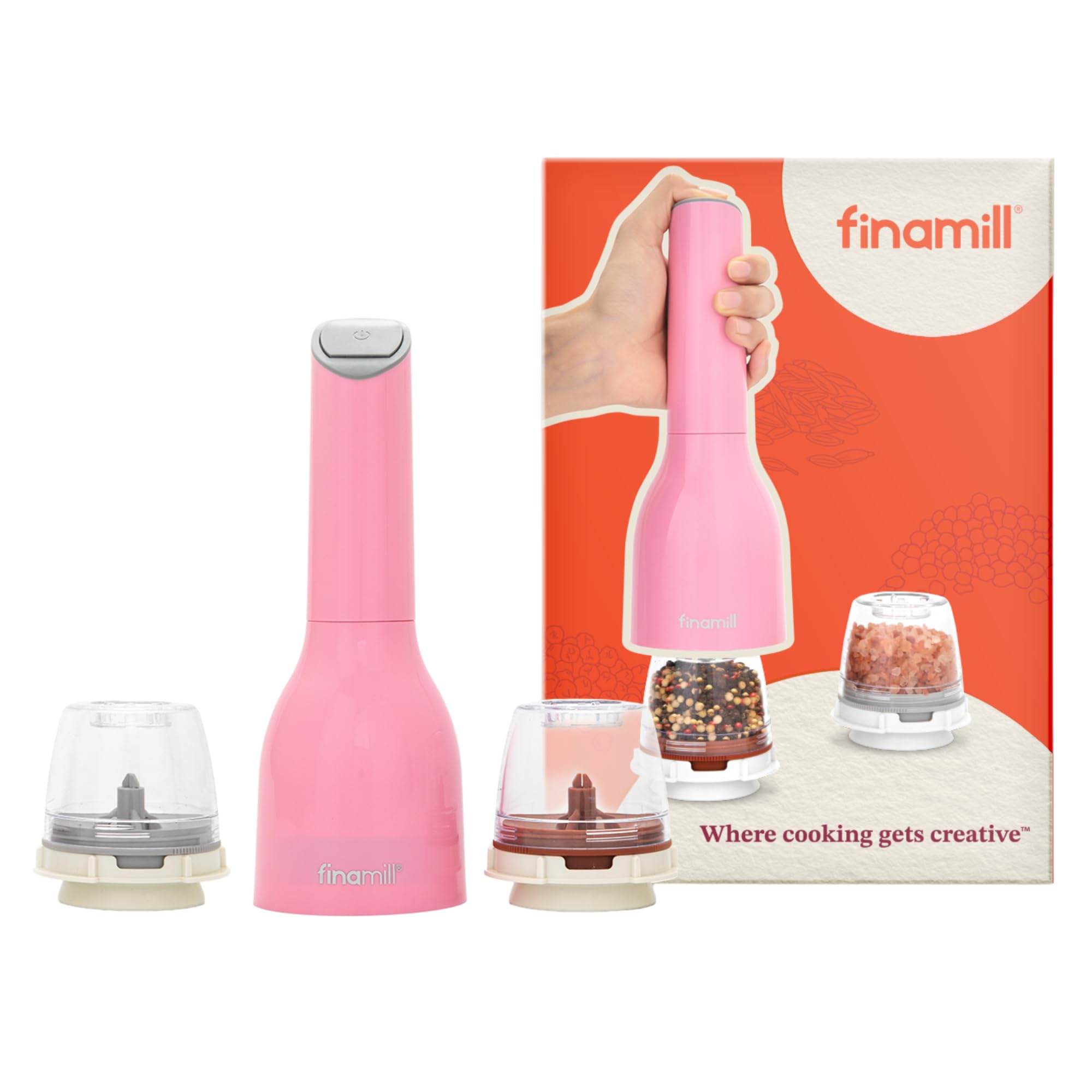 FinaMill Classic Battery Spice Mill, Salt &amp; Pepper Grinder Kitchen Gift Set