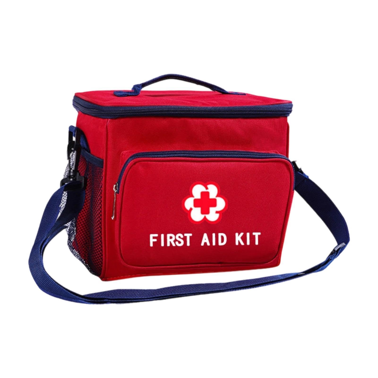 Amagogo Empty First Aid Bag Emergency Medical Bag with Adjustable Shoulder Strap Multipurpose First Aid Kit Travel Multi Pockets Utility Pouch for Traveling Outdoor (Red B)