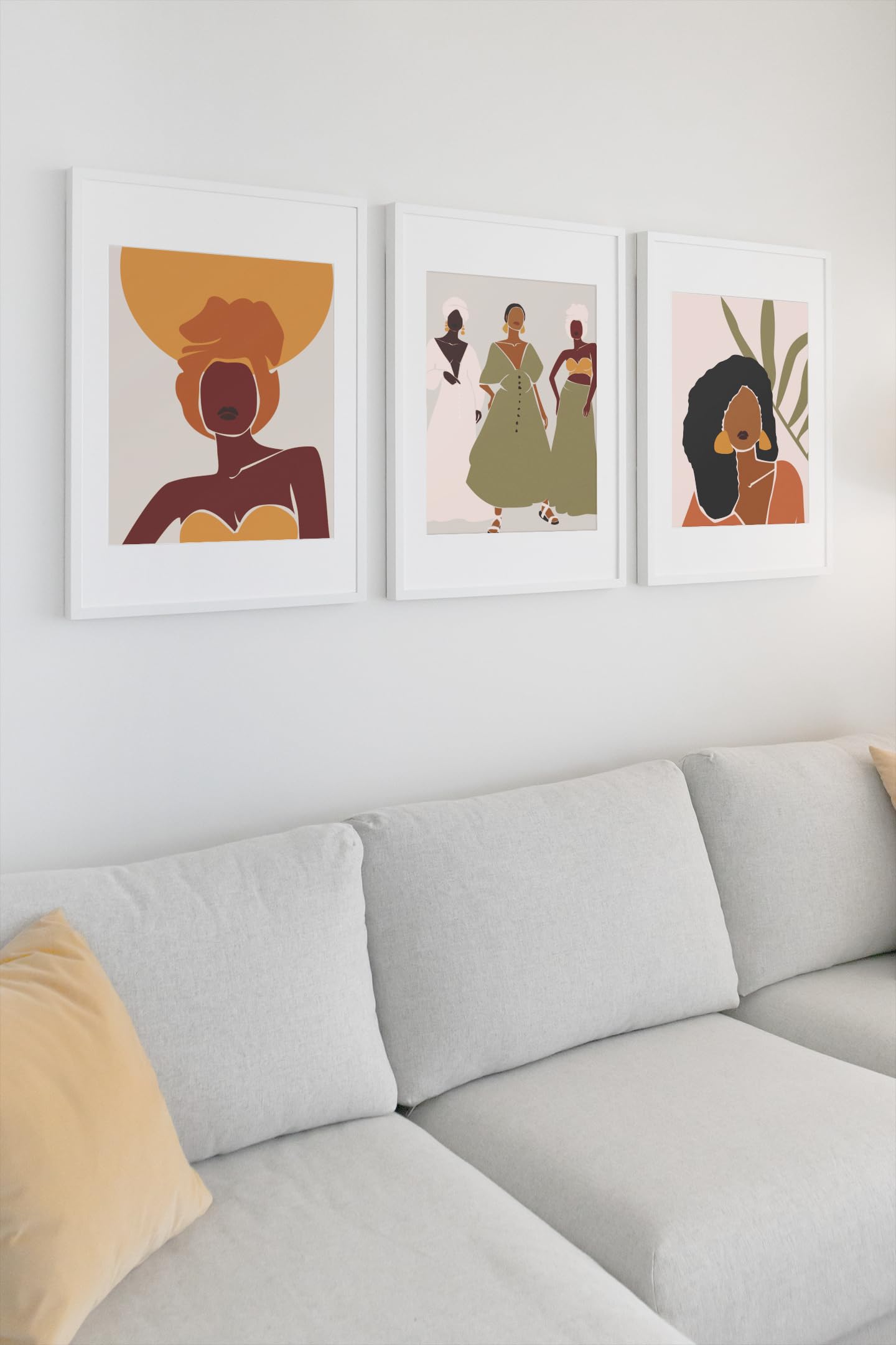 SET OF 3 ABSTRACT WOMEN BLACK WALL ART AFRICAN A3 POSTER PRINT BEDROOM LIVING ROOM HALLWAY UNFRAMED MINIMALIST AESTHETIC - Image 2