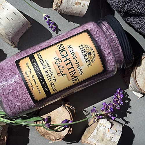 Village Naturals Therapy, Mineral Bath Soak, Aches And Pains Nighttime Relief, 20 Oz, Pack Of 4 #TOP6