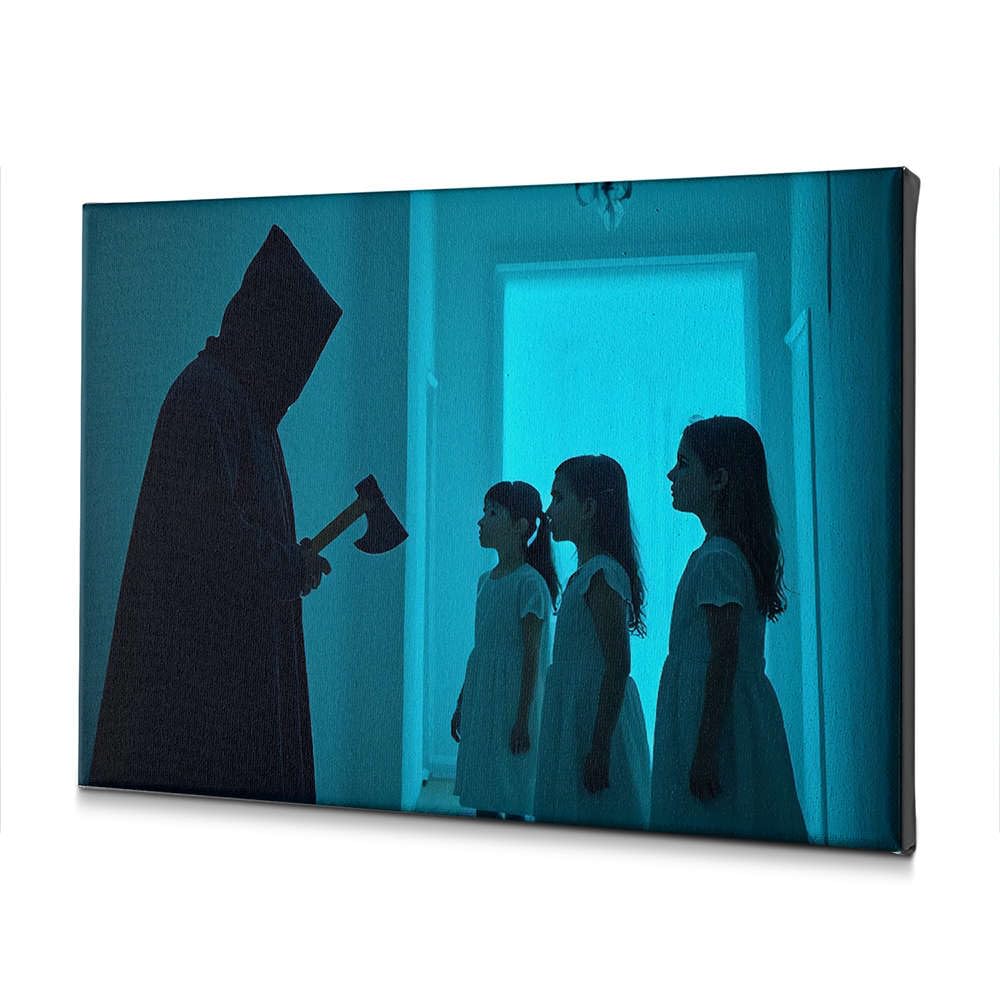 Toile décoration murale Pâques tableau trois filles robe blanche