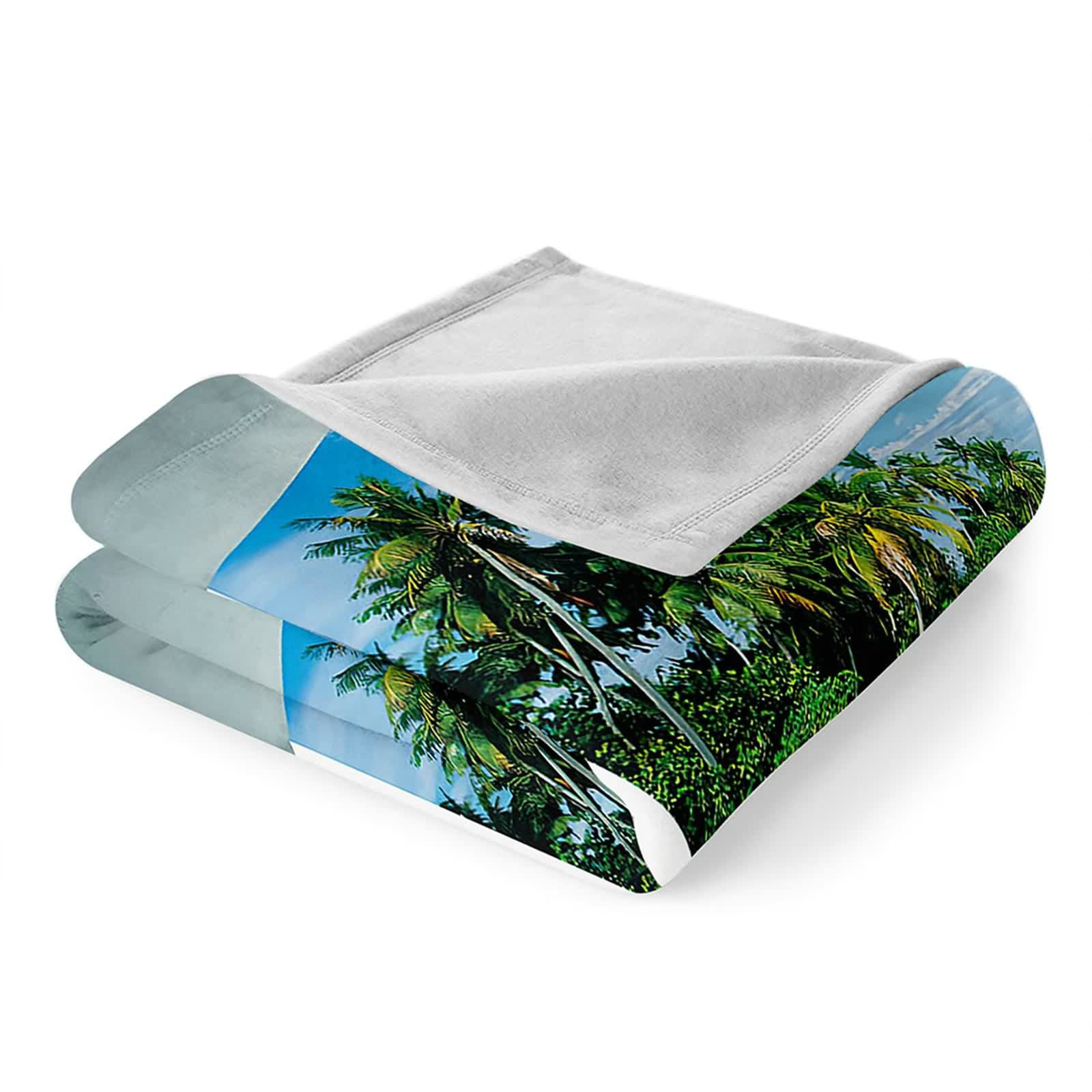 Aeici Koc polarowy, ciepły koc zimowy 150x200 cm plaża mewa kokosowy koc sofa prezent dla dorosłych i dzieci