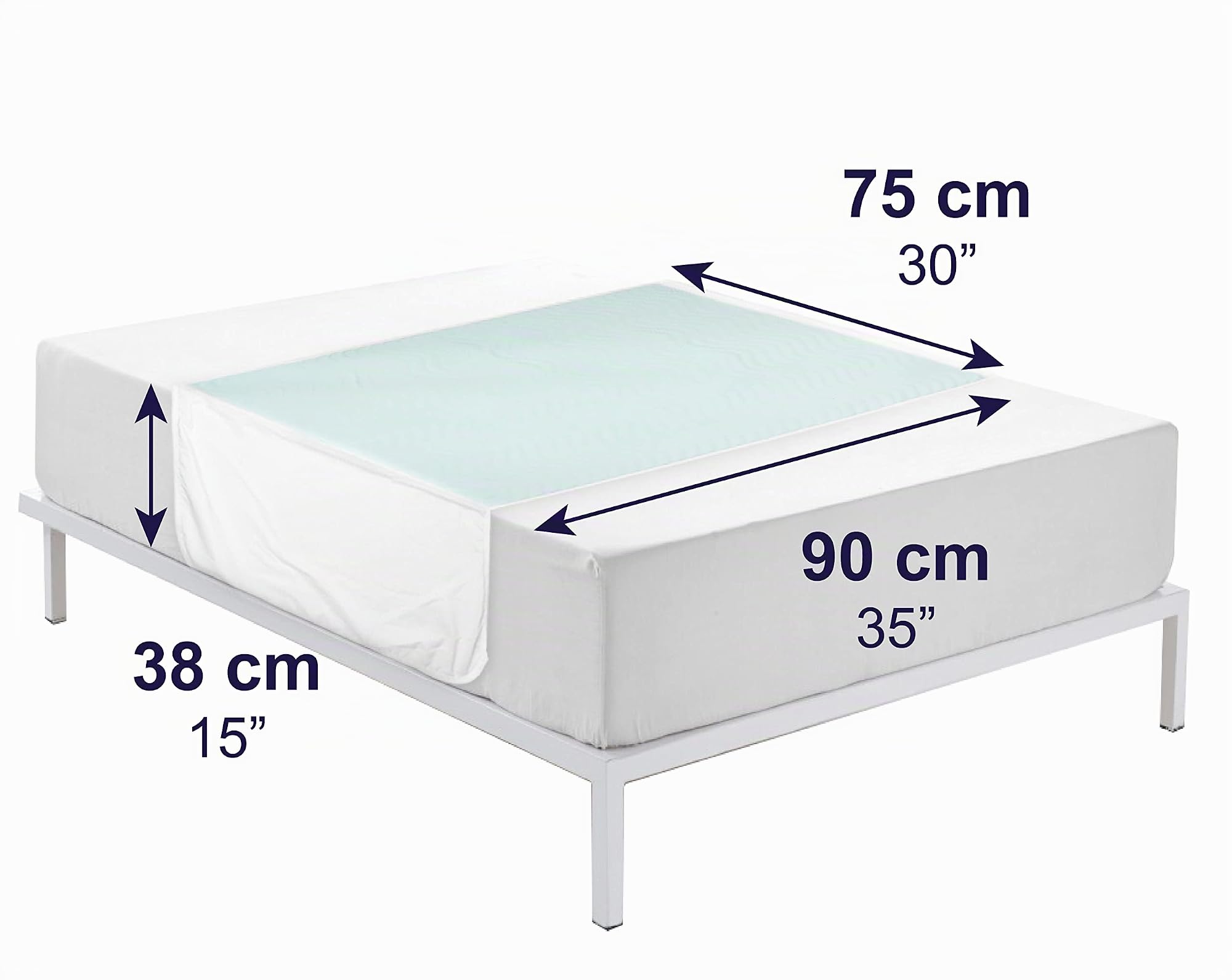KMINA Traverse Letto Lavabili 90x75 cm, Impermeabili a 5 Strati (2 pz) | Salvamaterasso Riutilizzabile per Anziani e Incontinenza, Alette Laterali, Alta Assorbenza, Poliestere Verde