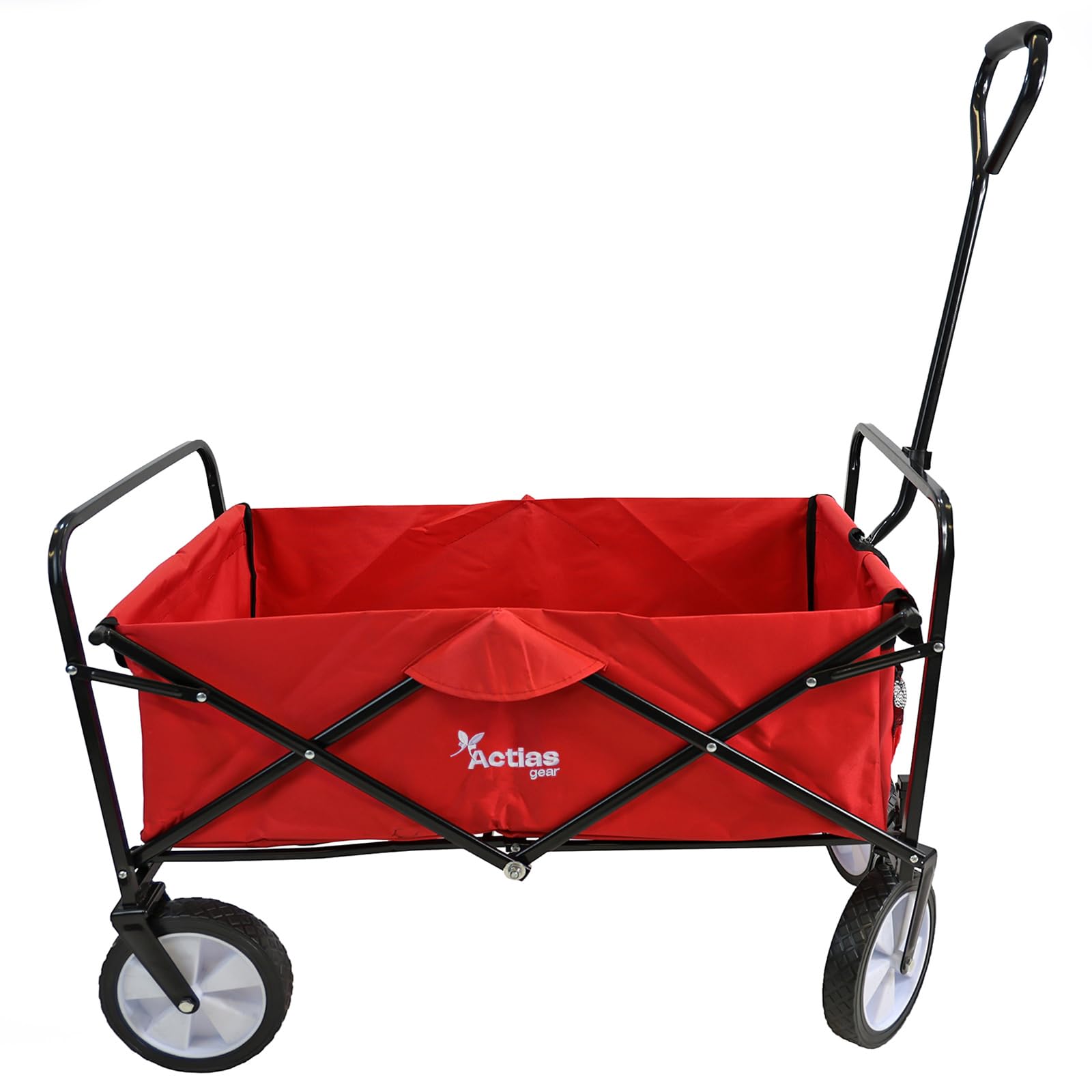 Actiasgear Red – Heavy Duty Foldable Utility Cart | 70Kg Load Capacity Garden, Festival, Beach & Camping Wagon | Swivel Wheels & Removable Waterproof Liner