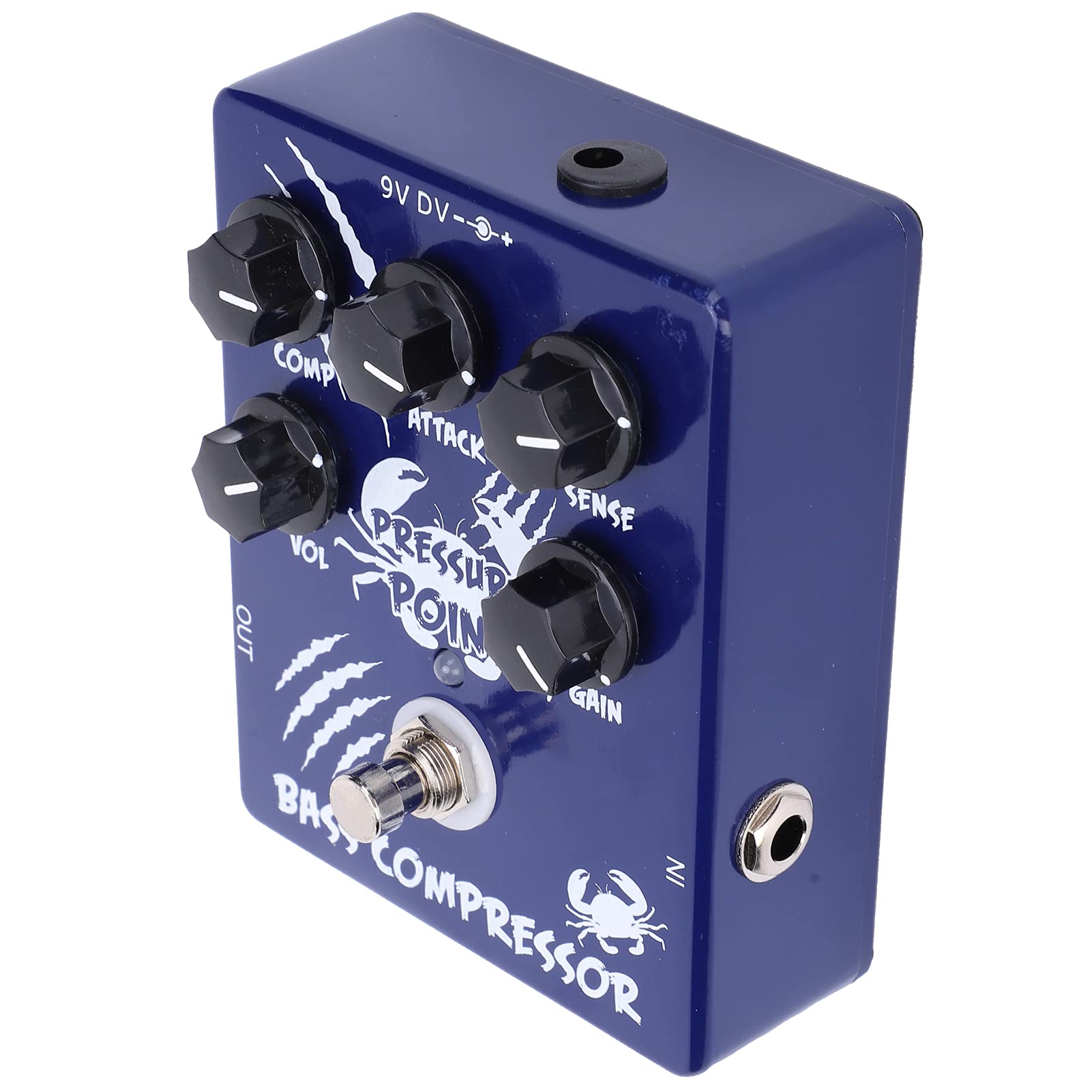 Pédale D'effets de Compresseur de Basse Coque en Alliage D'aluminium True Bypass Pédale de Compresseur Effet de Point de Pression True Bypass pour les Guitaristes