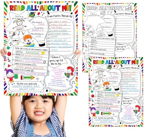 Amazon.com : Seajan 40 Pcs Read All About Me Student Posters 17" x 22 ...