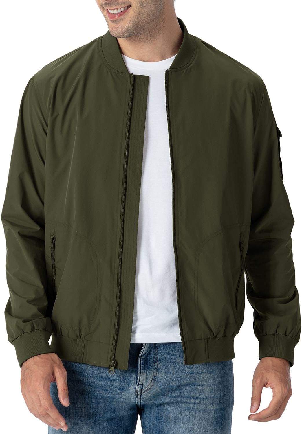Men's Lightweight Bomber Jacket Causal Fashion Stylish Windbreaker Light Jacket