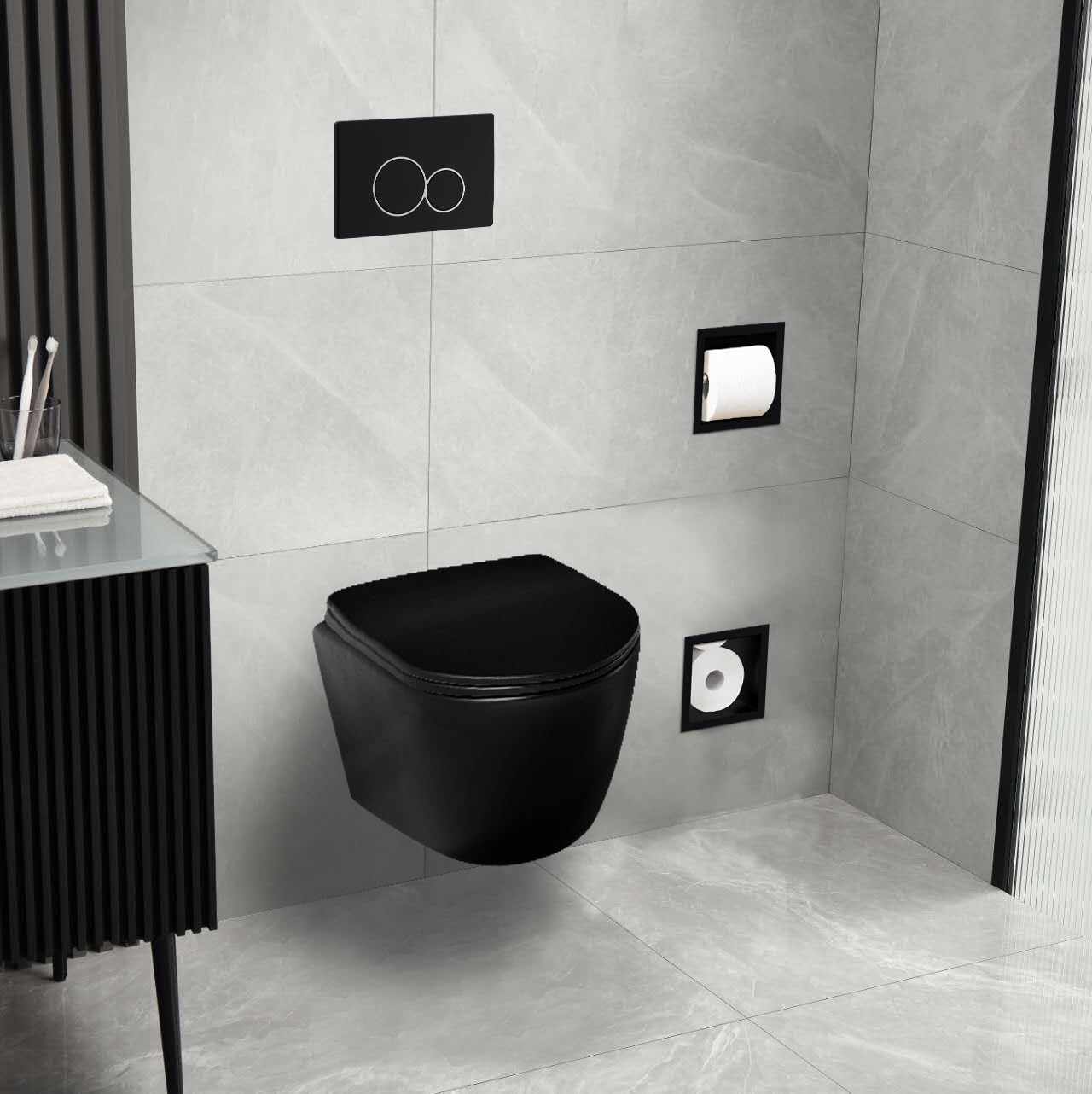 Wc sospeso senza brida Rimless bianco in ceramica lucida | Venti
