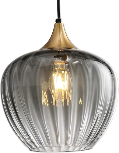 Miniatura 11 de Luces colgantes de cristal ámbar para isla de cocina, lámpara colgante vintage de 9 pulgadas, accesorios de iluminación de techo, candelabro moderno