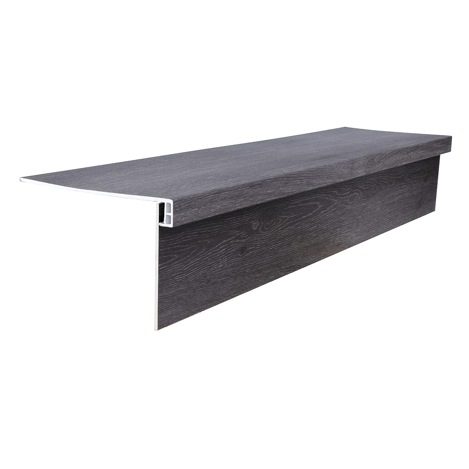 Lucida L-SR-GEN 48" x 12" Vinyl Glue Down Stair Tread and Riser - Storm Black