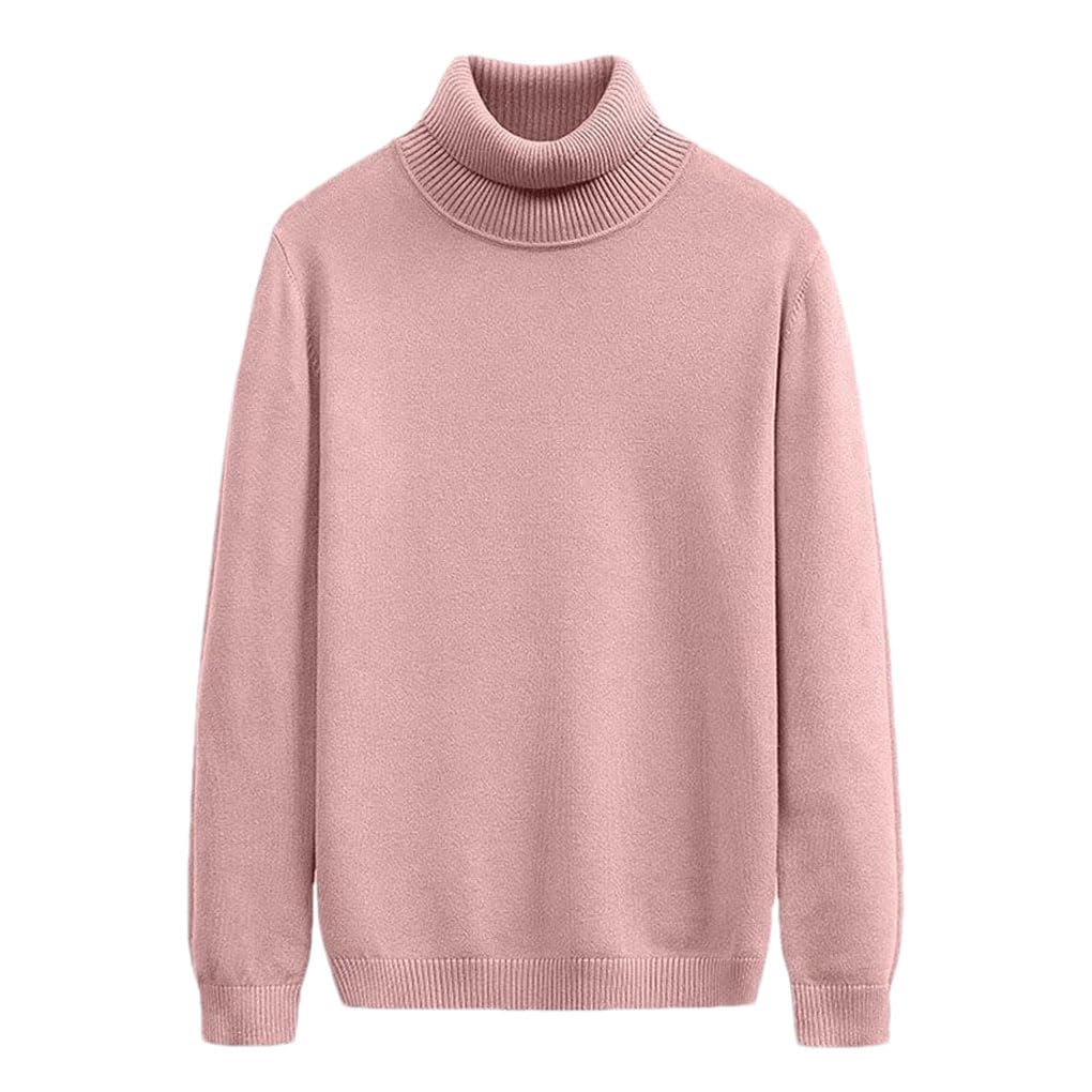 Suéter casual de punto con cuello alto y estilo callejero para uso diario para hombre