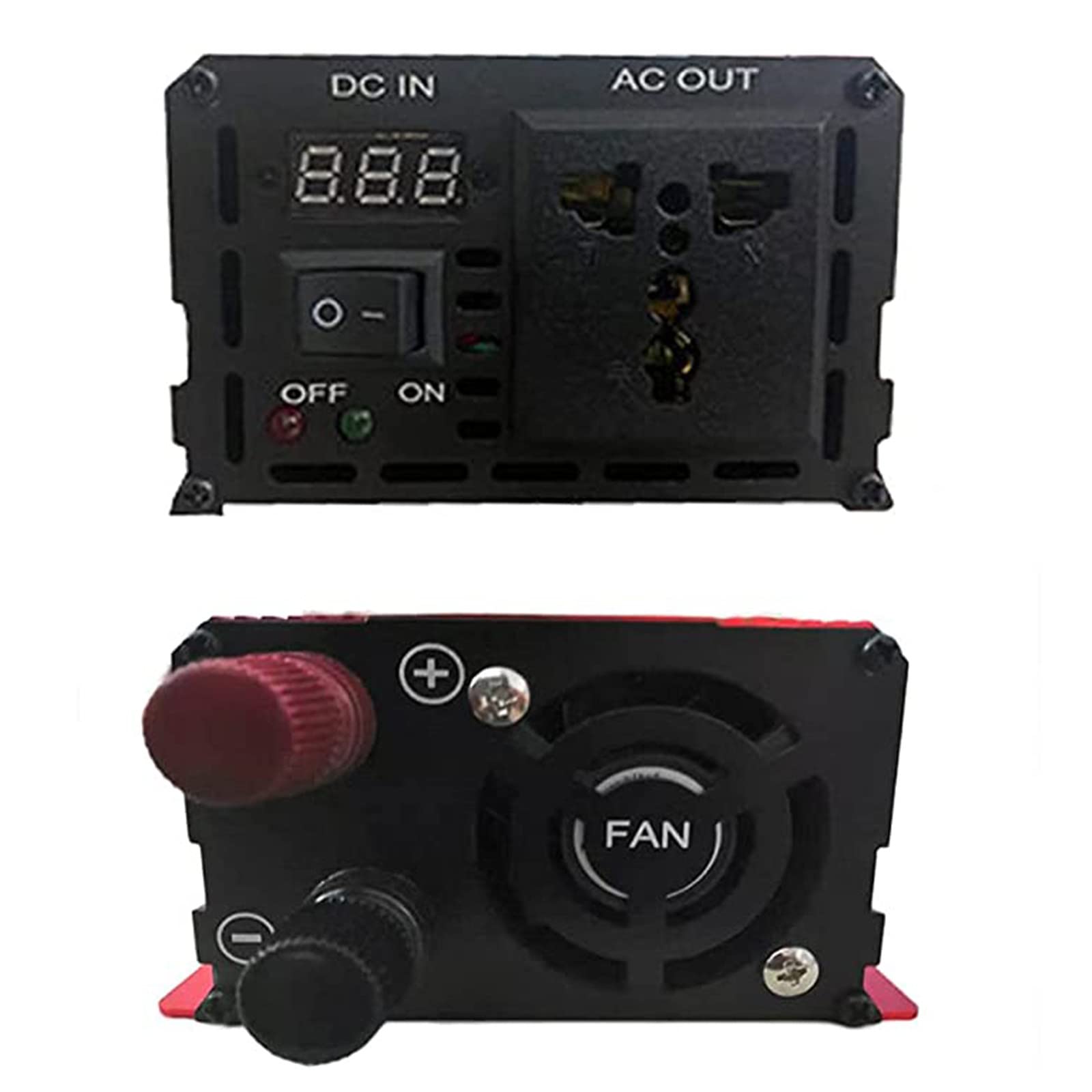 Inversor sinusoidal Pura, 1600w/2200w/3000w con Salidas de CA Convertidor de batería de Potencia de Salida Pantalla LCD DC 12v 24v 48v 60v a AC 110v-220v Inversor de Corriente para automóvil, 2200W-