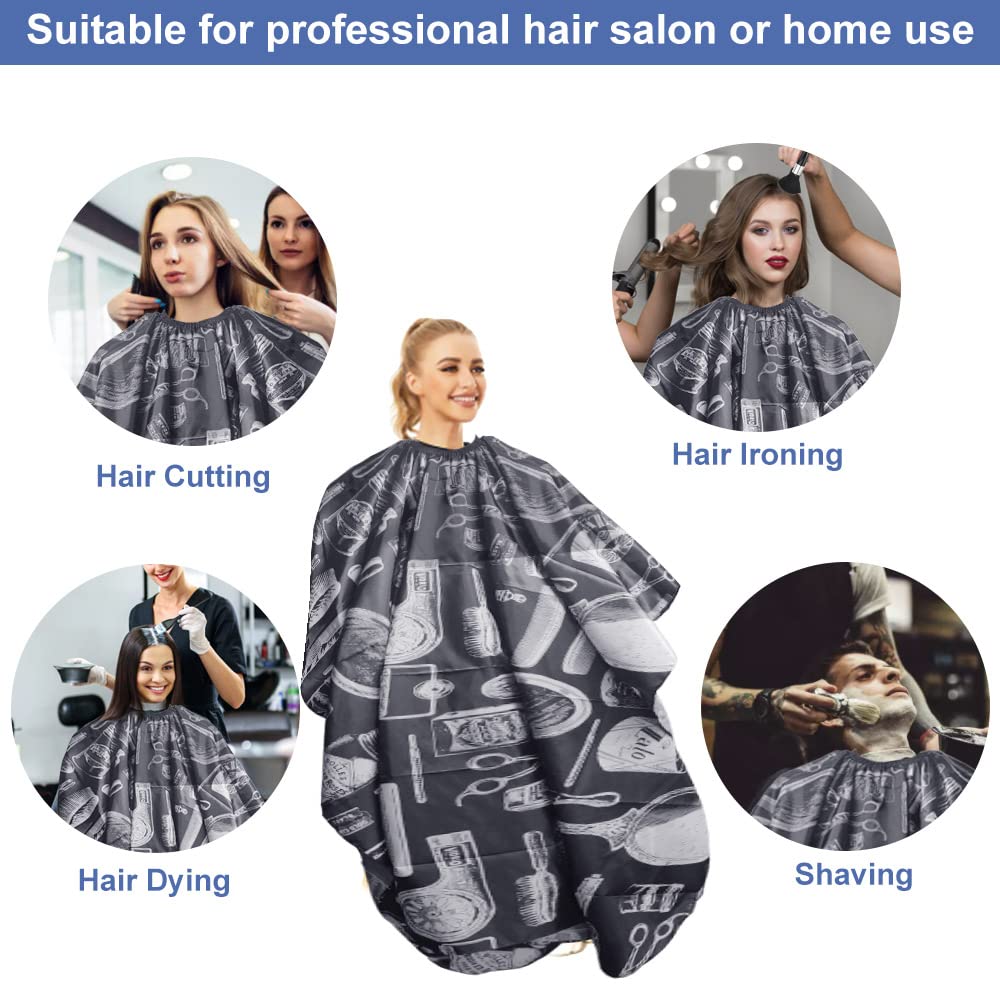 Haarschneideumhang Set 2 Stück Erwachsene Friseurumhang Delphin Muster Kinder Haarschneide Umhang Verstellbar Haar Salon Cape Frisörumhang mit Nackenbürste Nackenpinsel Haarkamm für Barbier