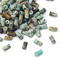 Vista 3 de Cuentas de tubo de turquesa africana natural Cilindro 2x4mm 38cm/hebra Cuentas de piedra para hacer joyas