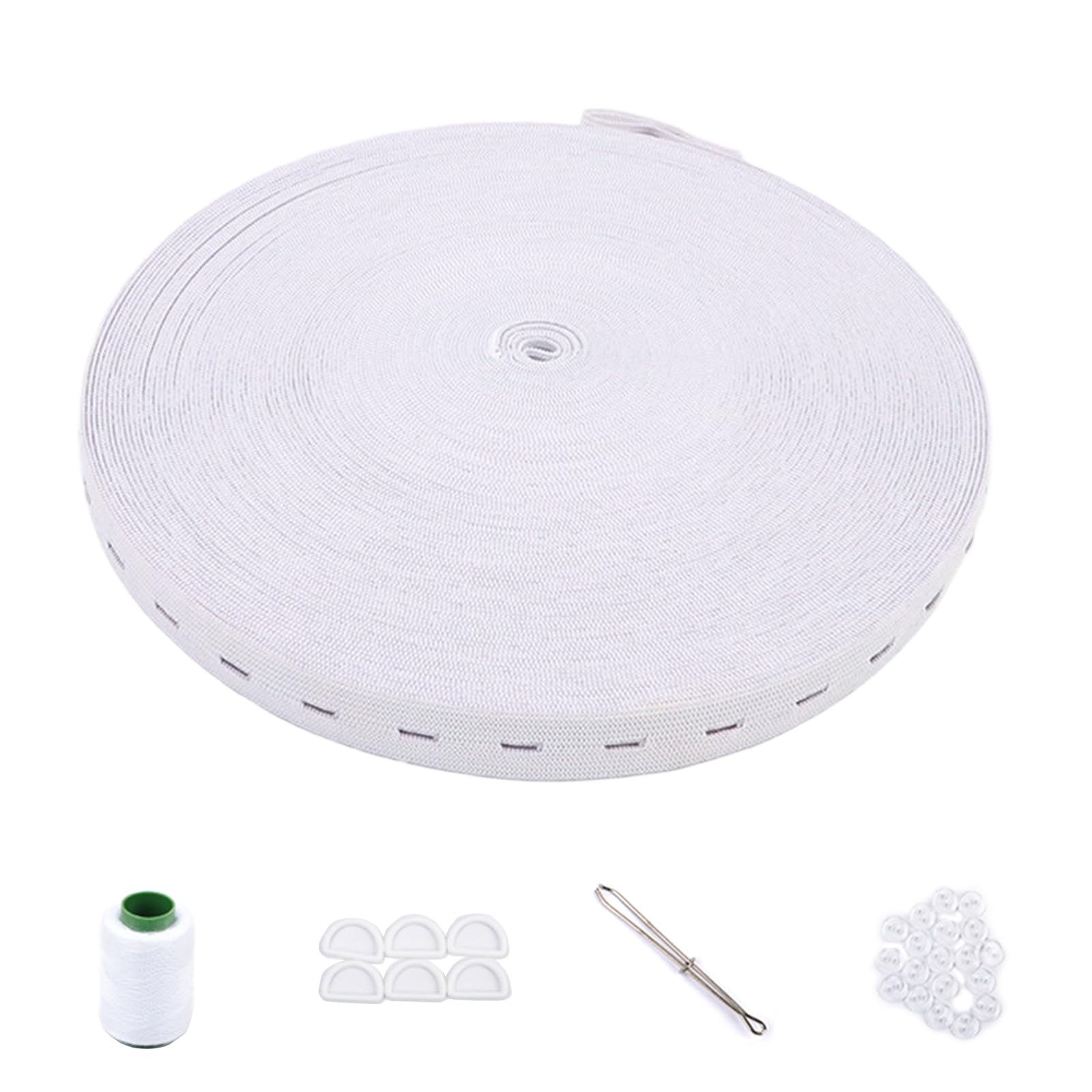 Tsophreniq Flexible 2.5cm Eyelet-Edged Cord 29yds for Waistbands Costume Design Home Sewing Activewear Adjustments