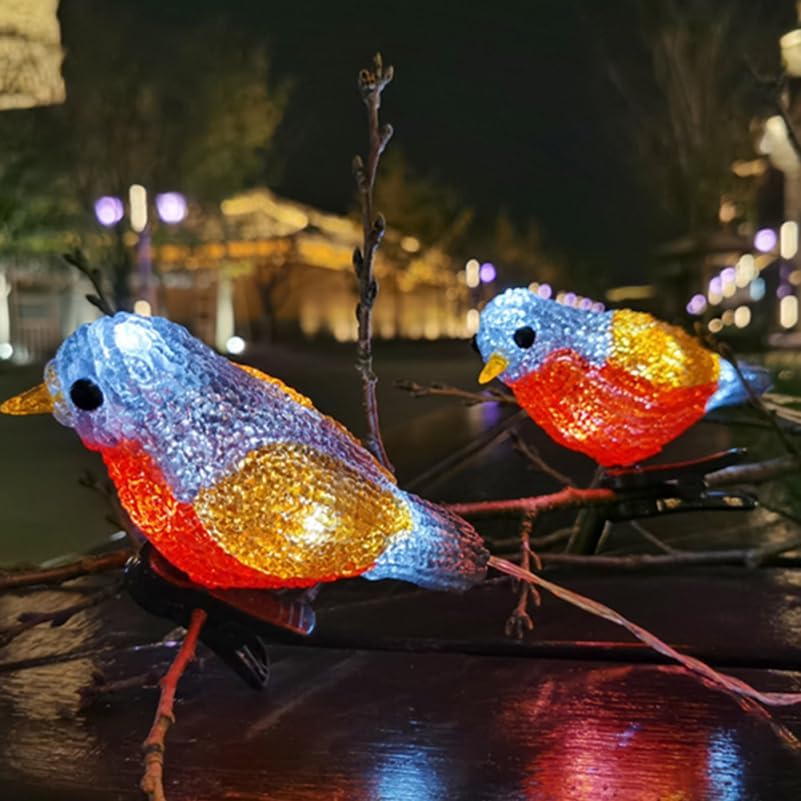 Waterproof Outdoor Bird Light String 78.74In Lifelike Led Landscape Lights with Clips for Garden Patio Yard Decoration