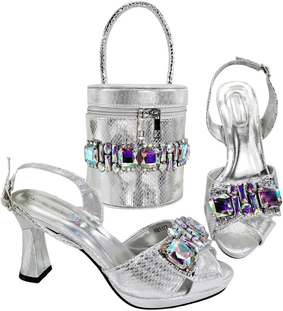 Nigerianinspired high heels with elegant bag for party
