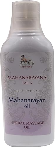 Aceite de Mahanarayana – 16.9 fl oz (certificado orgánico USDA) | Aceite de masaje de hierbas hecho con hierbas ayurvédicas orgánicas 100%