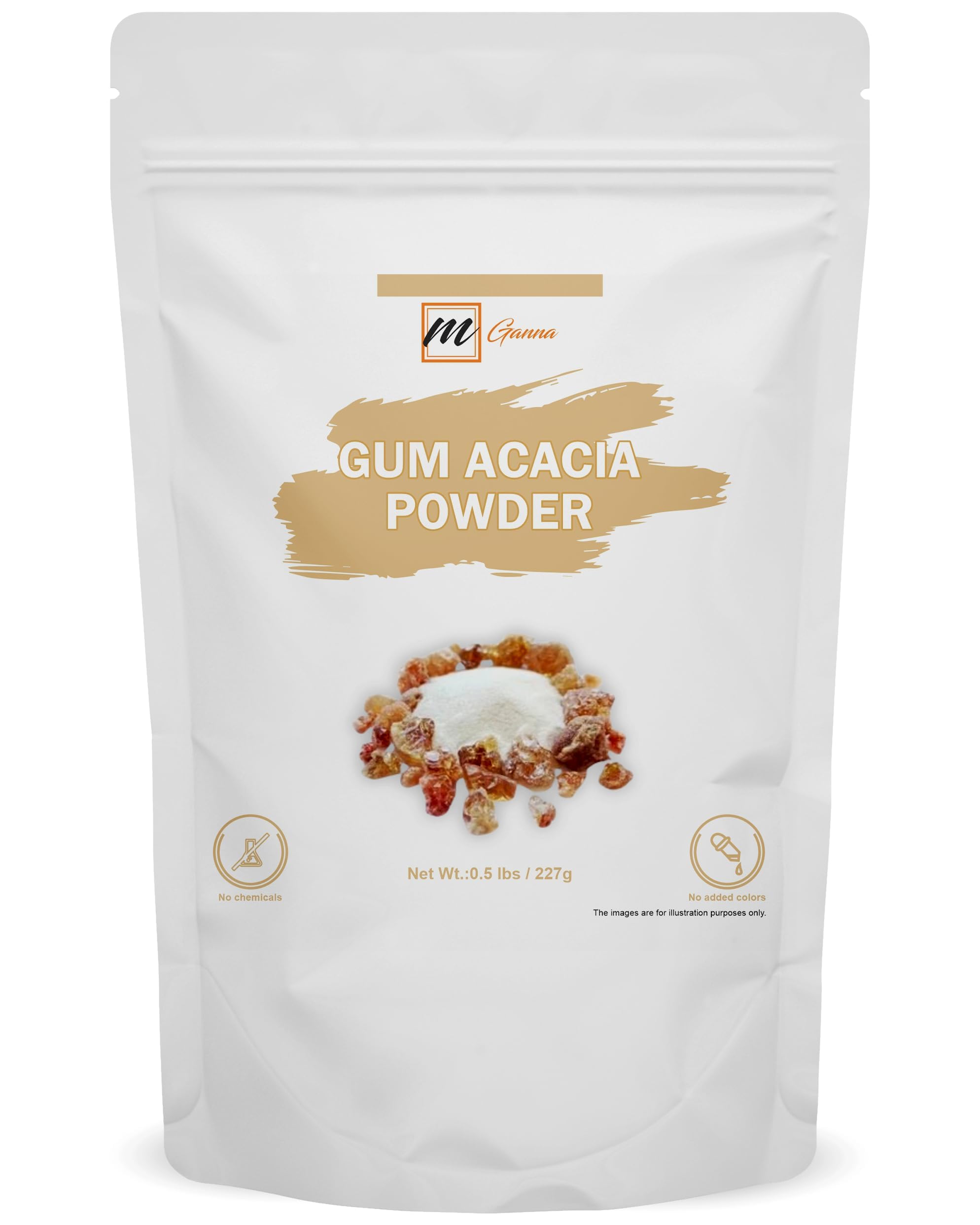 mGanna Gum Acacia/Gum Arabic/Acacia Senegal Powder | Natural Prebiotic Fiber | Food & Cosmetic Grade 227gm / 0.5lbs-image-21