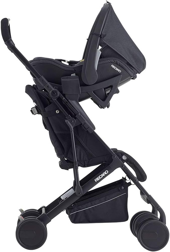 Recaro Salia Elite baby carrier docked with a stroller