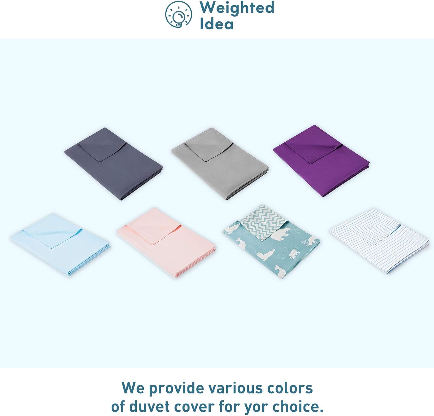 Weighted Idea Cool Removable Duvet Cover 48''x72'' for Weighted Blanket (Soft and Fabric, Dark Grey) Dark Grey 48''x72''Duvet Cover