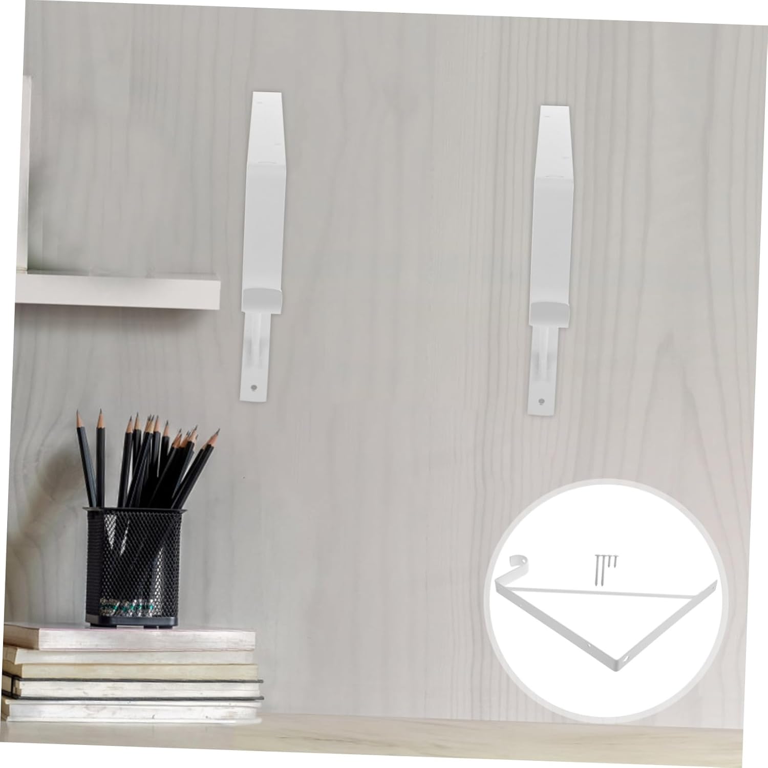 Cabilock 2pcs Floating Shelf Brackets Heavy Duty Wall-Mounted Supports for Home Organization Sleek Design for Versatile Use Closet Kitchen Living Room