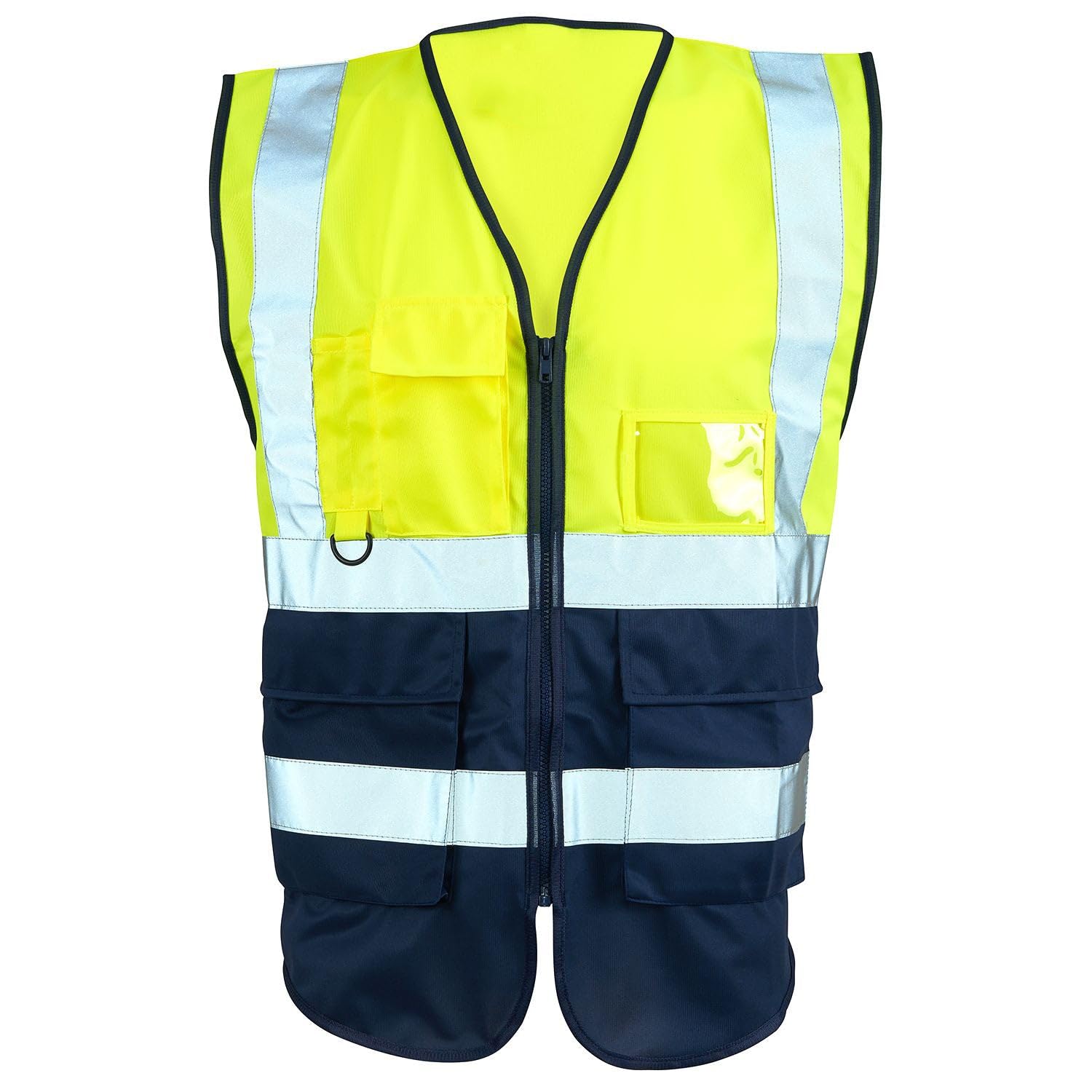 Stormway High Visibility Zip Vest - Yellow Reflective Safety Waistcoat, Hi Viz Work & Utility Jacket, Neon Security Clothing for Running, Hi-Vis PPE, Fluorescent Construction and Outdoor Wear
