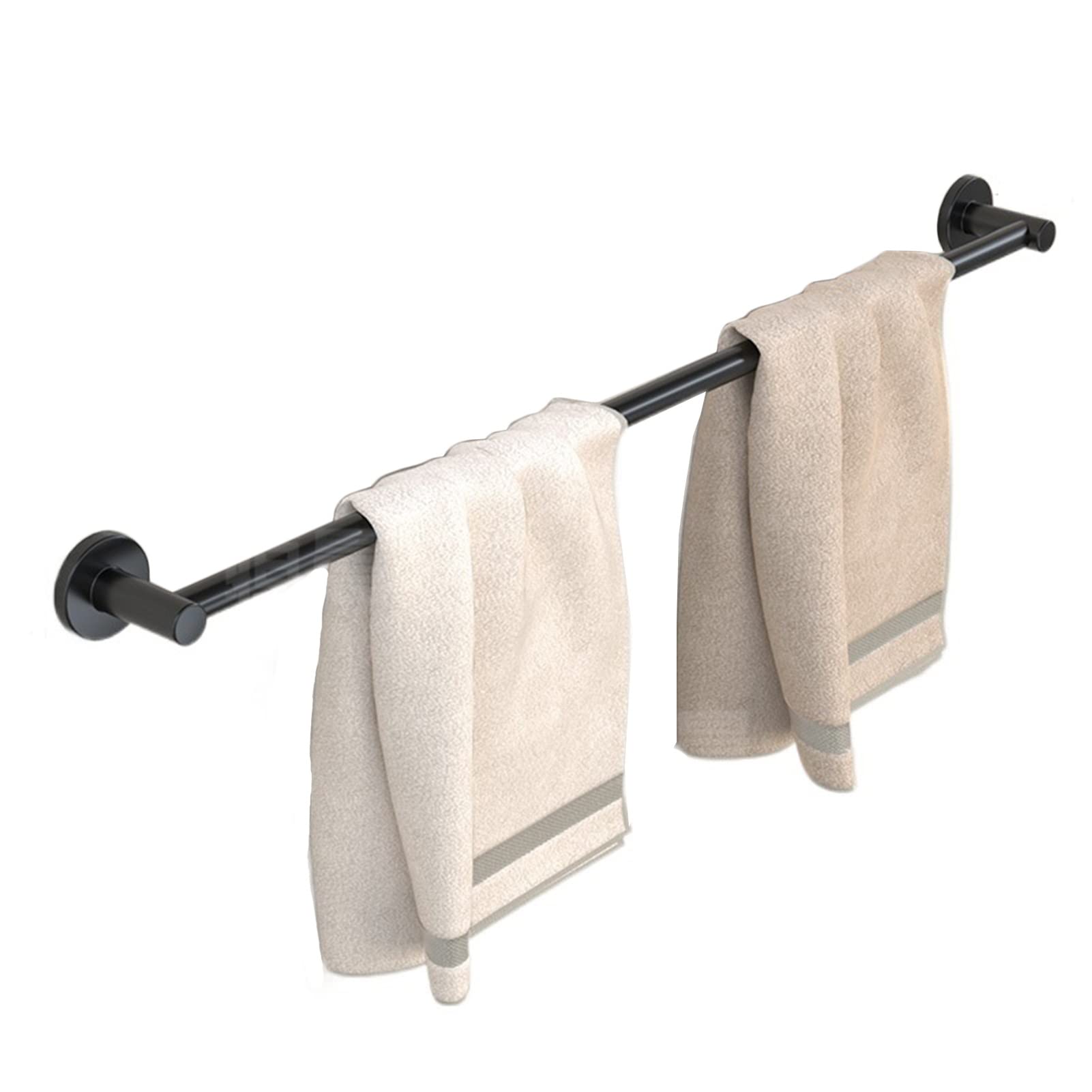 Portasciugamani Nero, Portasciugamani a Parete per Accessori da Bagno e Viti per Portasciugamani da Cucina Montaggio (Dimensioni : 70cm)