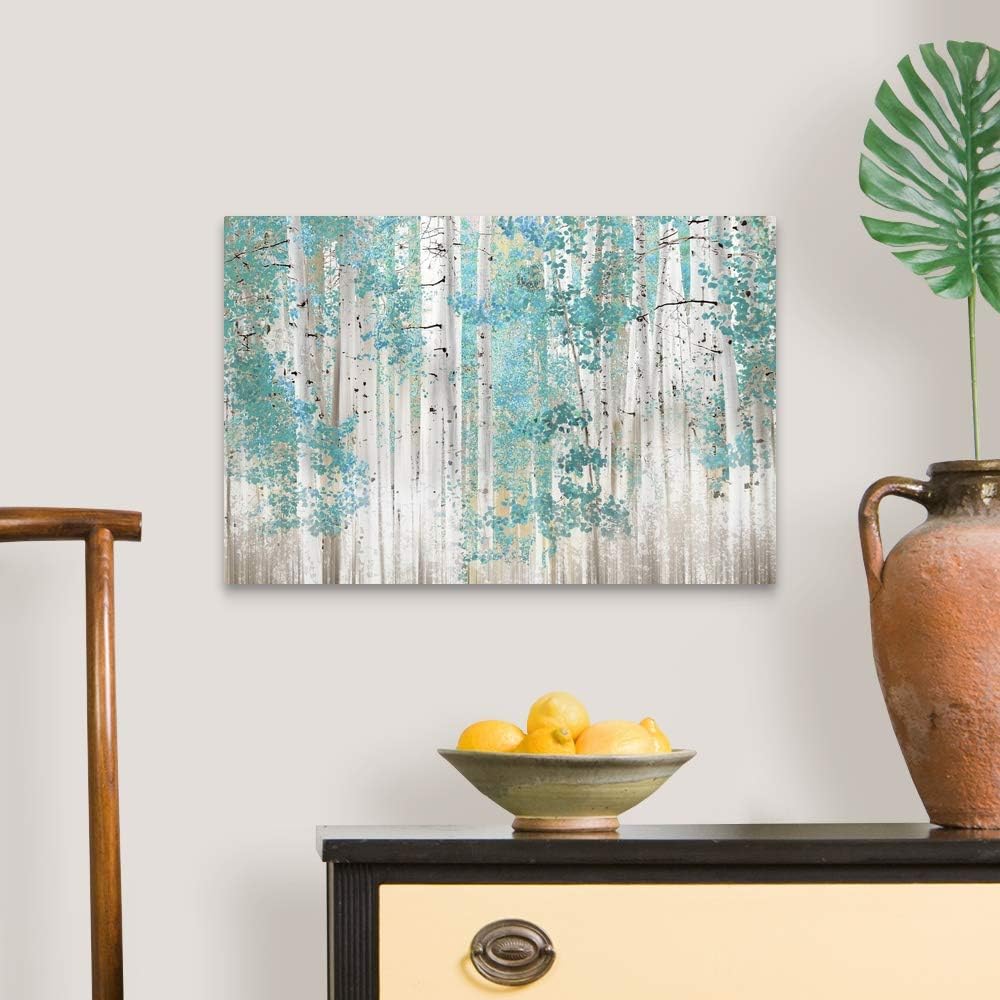 Birch Trees T Canvas Wall Art Print, Tree Artwork 24 x 16 inch