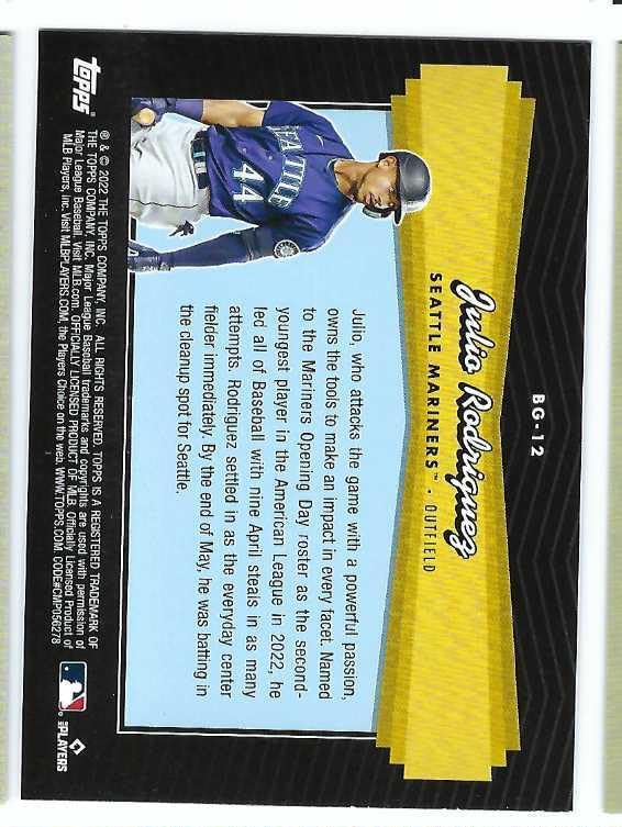 JULIO RODRIGUEZ 2022 Topps Update Black Gold #BG-12 Baseball Rookie Card RC Seattle Mariners
