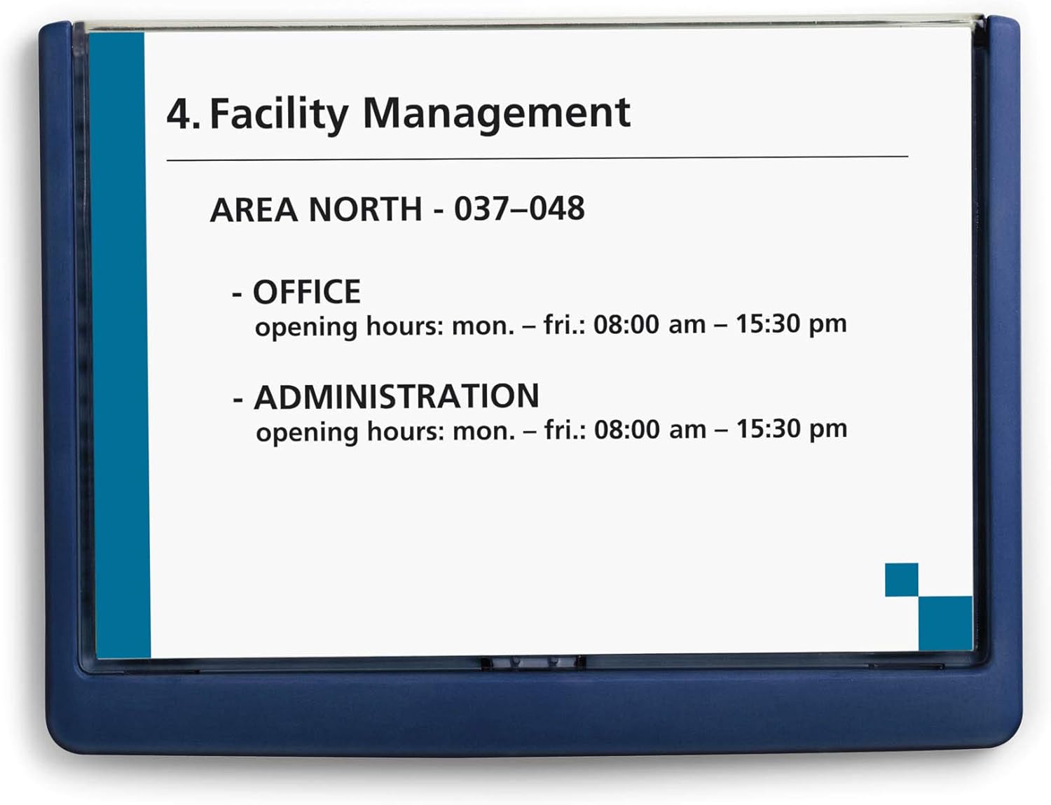 Durable Click Information Sign 210 x 148.5 mm Graphite | Door and Wall Sign | Includes Fittings | Ideal for Offices, Hotels, Public Buildings, etc.