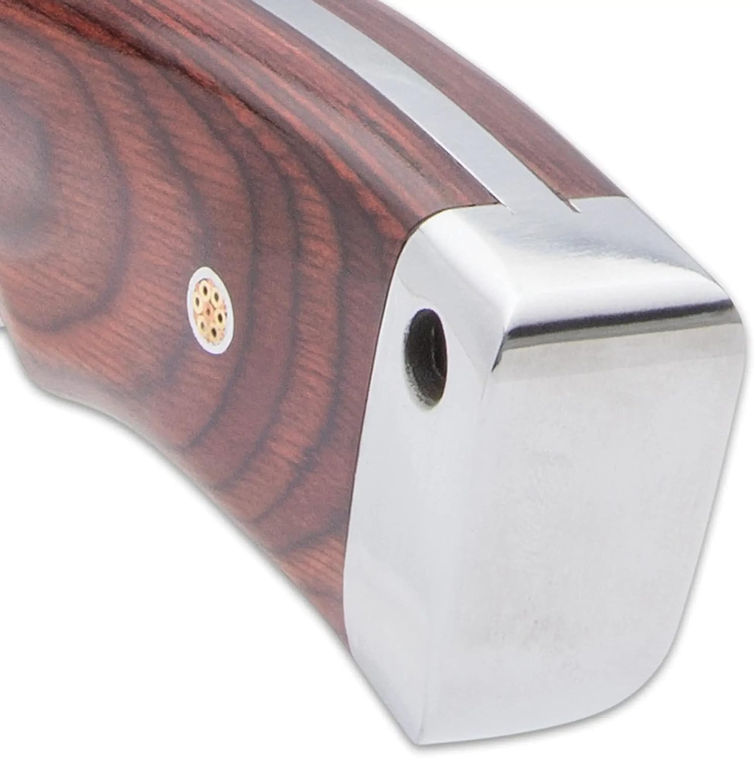 Gil Hibben Bloodwood Magnum Bowie Knife and Leather Belt Sheath - 3Cr13 Stainless Steel Blade, Bloodwood Handle, Mosaic Pins, Stainless Steel Pommel and Guard, Use for Hunting - Length 18 1/4”