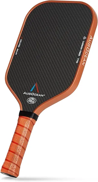 Pickleball Paddles,2025 Carbon Fiber Pickleball Paddle,3K Raw Carbon Fiber Surface with High Grit and Spin,T700SC Racket with High Level of Power Control & Balance,USAPA Approved(A-Brown-16mm)