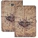 Produktbild YHB Schutzhülle für 10.1 2016 veröffentlicht mit Karte des Rumtreibers Vintage Retro Leder Flip Stand Case Cover Samsung Galaxy Tab A SM-T580/T585/T587 (nicht passend 2019 10.1)
