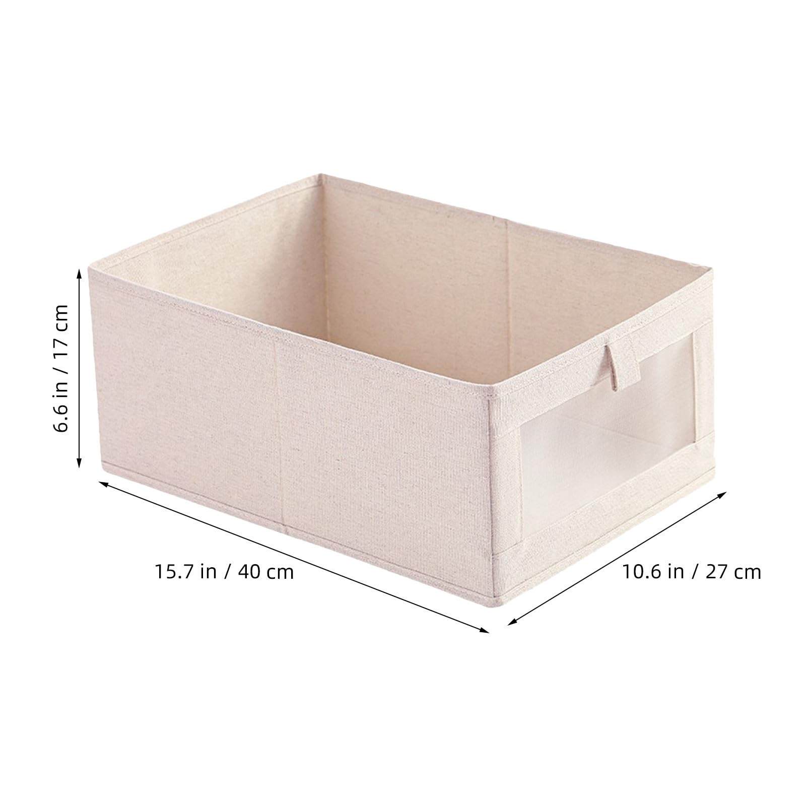 6 Stück Beige Aufbewahrungsbox aus Baumwolle und Leinen