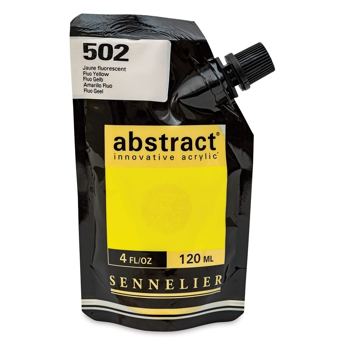Sennelier 502 Fluorescent Yellow Abstract Innovative Acrylic Artist Paint Pouch 120Ml (502 Fluorescent Yellow)