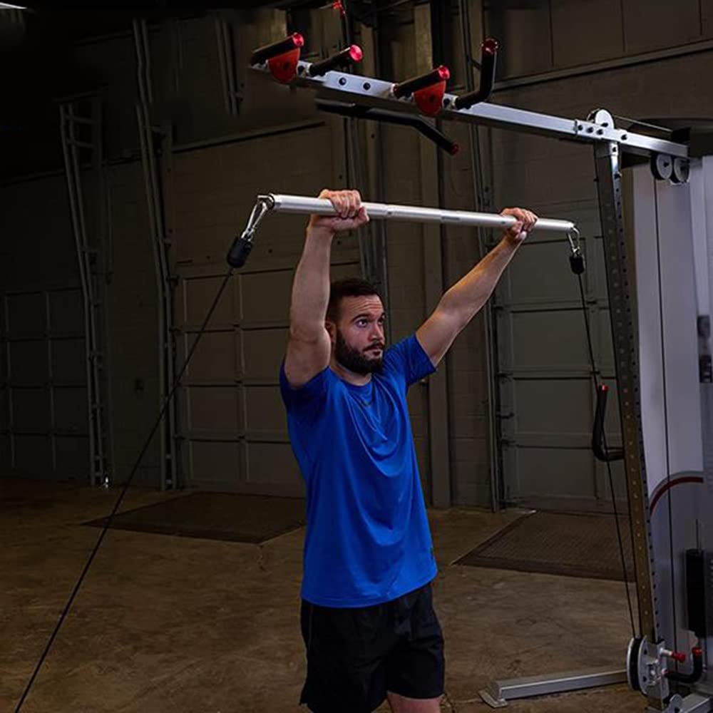 FREAZE Barra LAT Machine Doppio Gancio, Maniglia per Cavi A Doppia Puleggia, Attrezzature da Palestra per Tricipite Bicipite Petto Schiena Allenamento Muscolare (Size : 106cm/42inch)