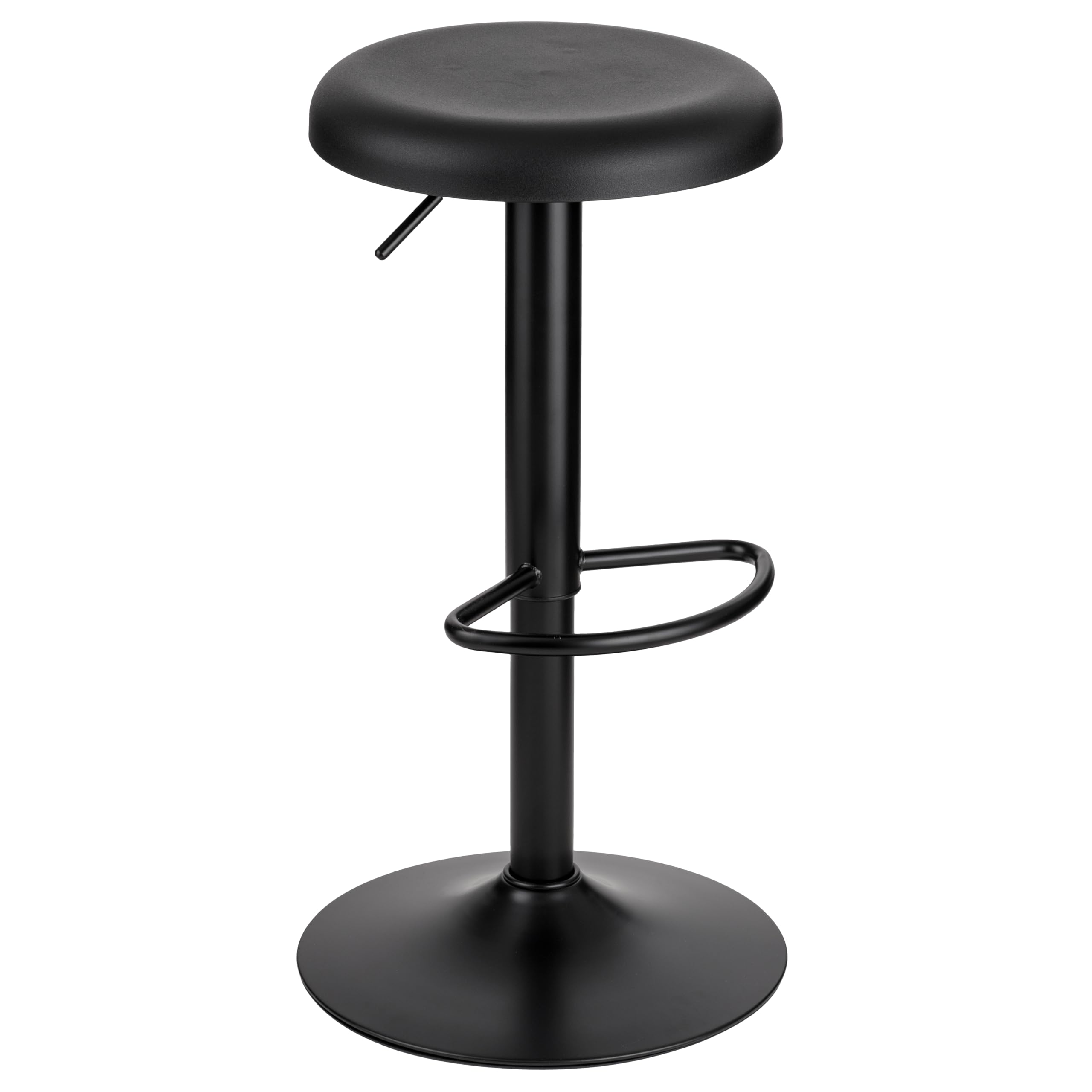 Baroni Home Swivel Stool without Backrest, Height Adjustable, in PP and Steel Seat, for Dining Room, Kitchen, Bar, Lightweight and Easy to Move, 35 x 35 x 55-76 cm, White, 1 Piece