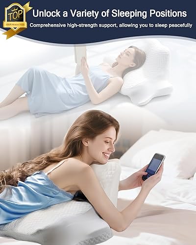 Miniatura 2 de Almohadas cervicales para el cuello y almohada de lectura para descansar en la cama, cuña inclinada y propensa, almohada ergonómica de espuma