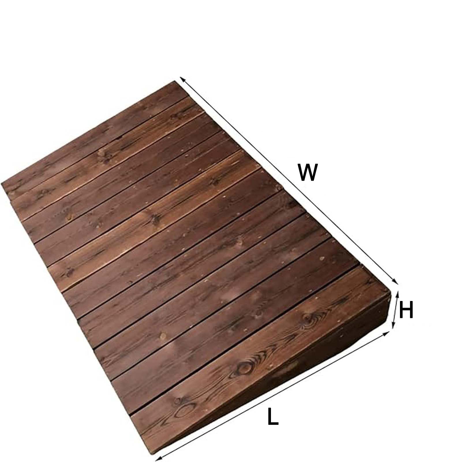 Rampa de Movilidad L 80 x W 90 x H 25 cm, Rampa de Acera de Madera, Rampas de Bordillo Escalonadas, Antideslizante, para Garaje, Puerta de Patio, Cobertizo, Muelle de Carga, Entrada