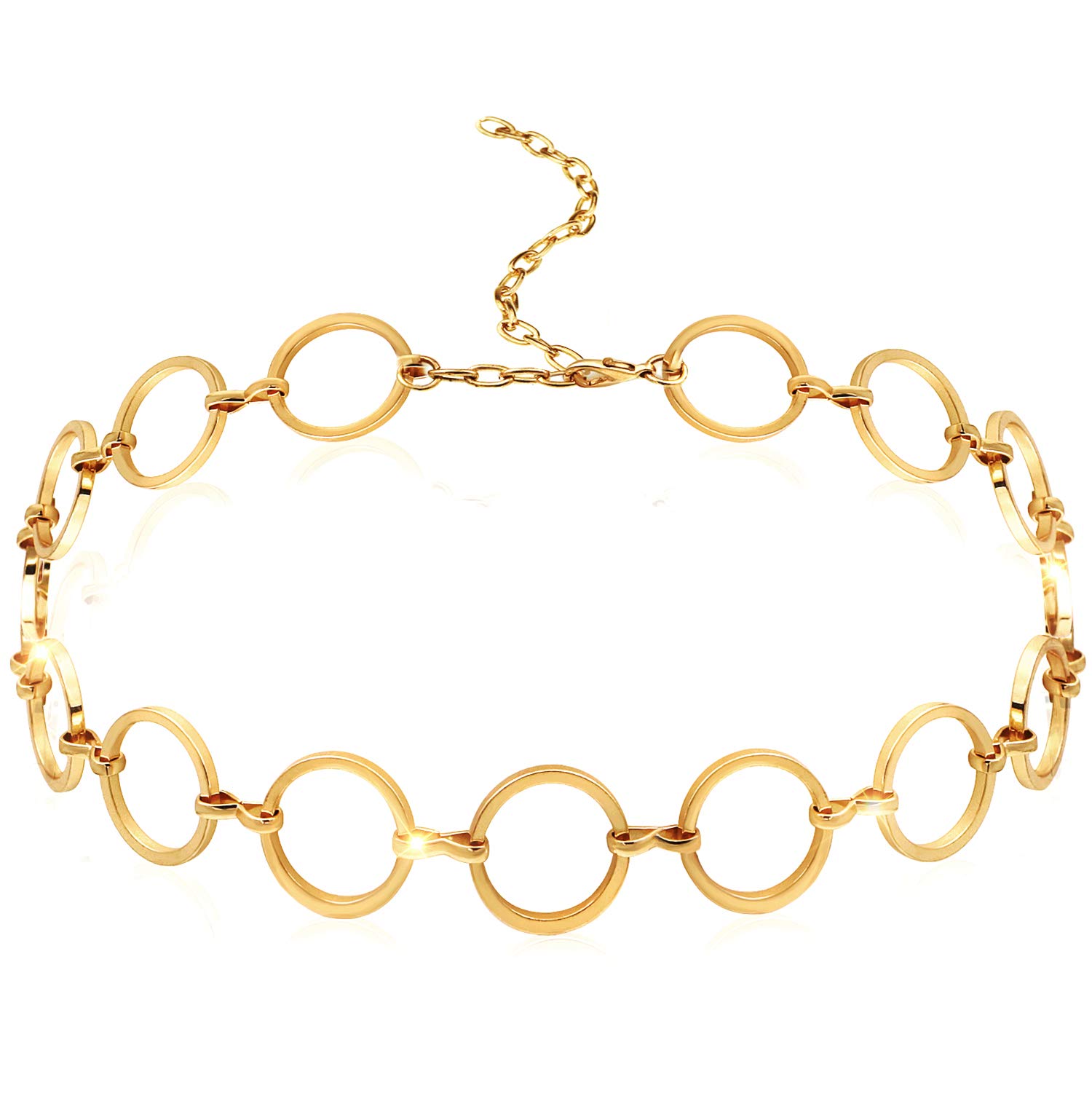 Suyi Choker Necklace - Simple Geometric Circle Choker Statement Clavicle Necklace for Women Girls Necklace Jewerly