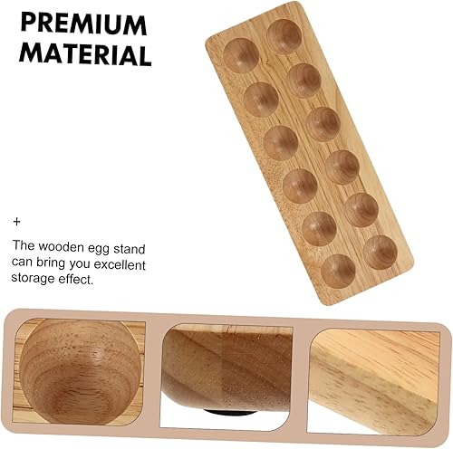 Miniatura 2 de 1 bandeja de madera práctica soporte de almacenamiento para refrigerador diseño de ahorro de espacio, ideal para organizar huevos adicionales, base