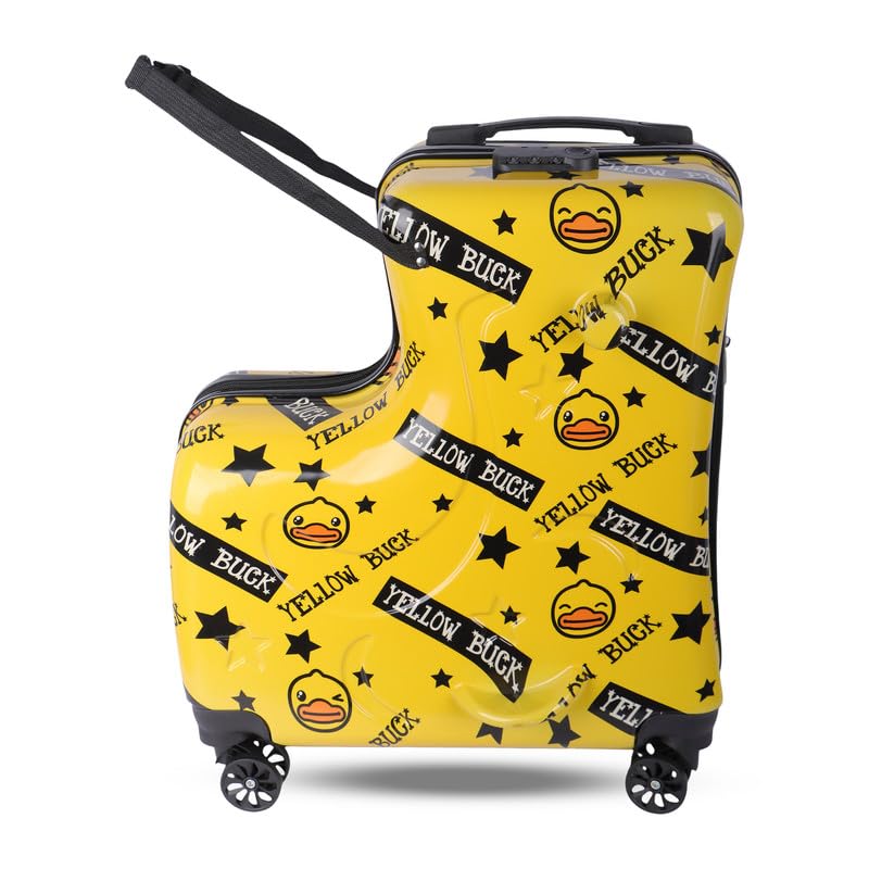Kids Trolley Bag | Made with Polycarbonate | Durable and Waterproof | Trolley Bag for Kids - Yellow-image-1