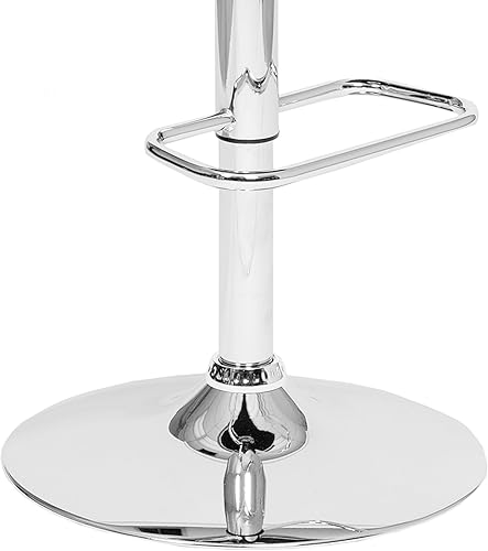 Miniatura 5 de Armen Living Adele - Taburete giratorio moderno de altura ajustable de piel sintética y madera de nogal con base cromada para encimera de isla de