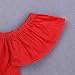Toddler Baby Girls Ruffle Sleeve T-Shirt Off Shoulder Crop Tops Ruffle Blouse Solid Tee Shirt+Headband Summer (Red, 130)
