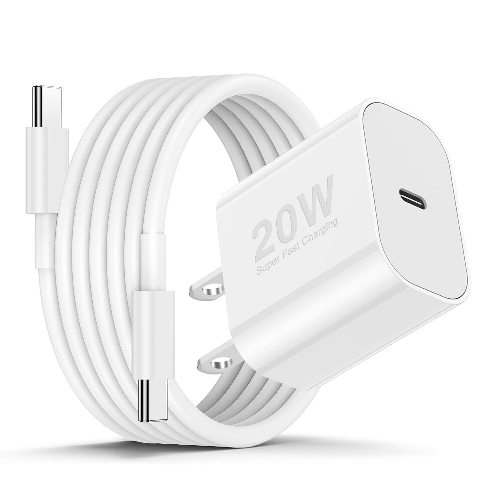 iPhone 18 17 16 15 Fast Charger and 6ft Type C to C Cable Cord Long, 20W USB C Charging B…