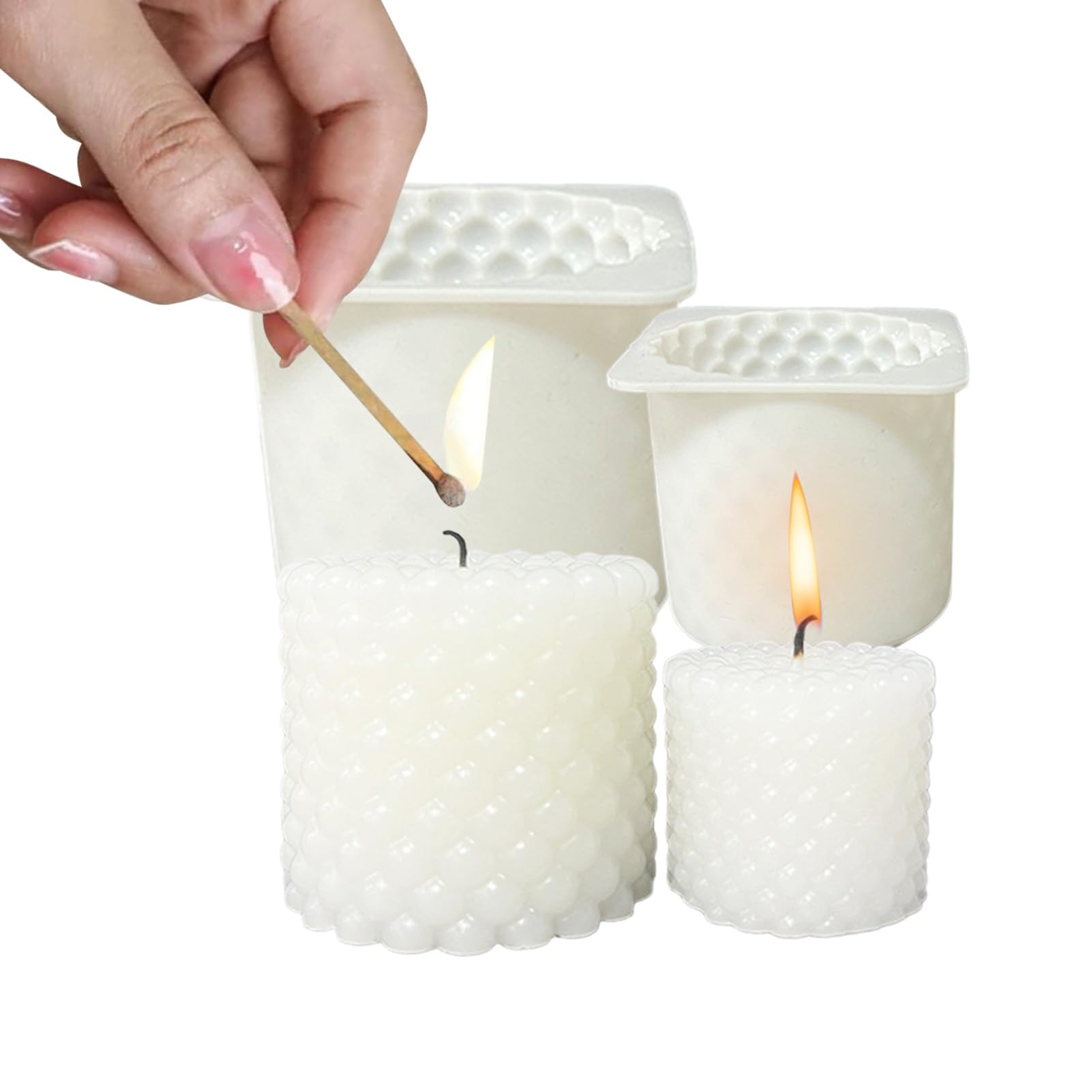 Moule à bougie silicone lot de 2 pour création 3D de savon et plâtre artisanal
