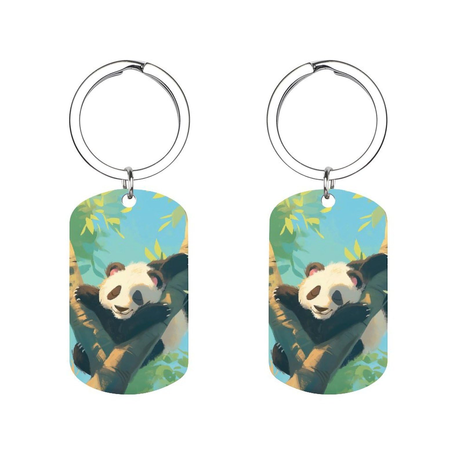 XJHMMAEASD Keychains Cute Panda Bear Metal Keychain Keyring Hanging Ornament Key Ring