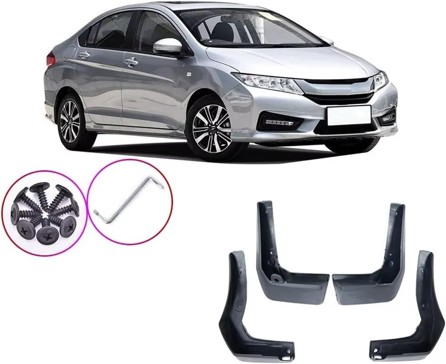 mudflaps for City GM6 2015-2019 Fender Mud Flaps Guard Mudguard Splash Flap Car Accessories